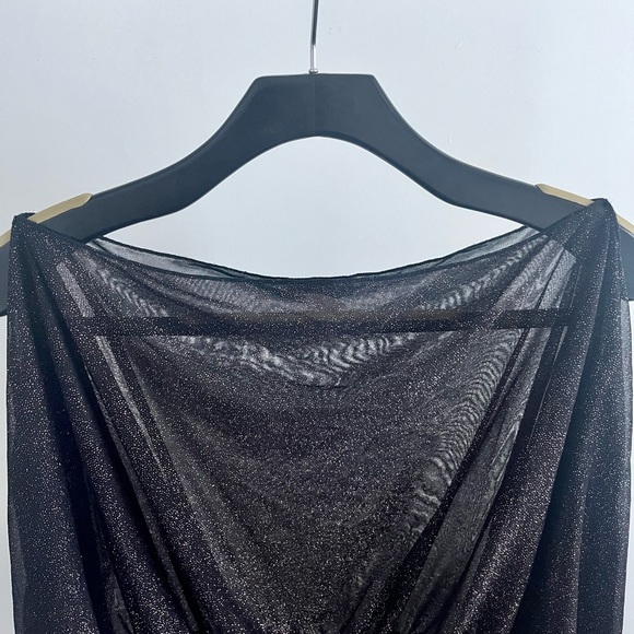 UP UNIT U.S.A. Black Dolman Shimmer Top - Picture 5 of 9